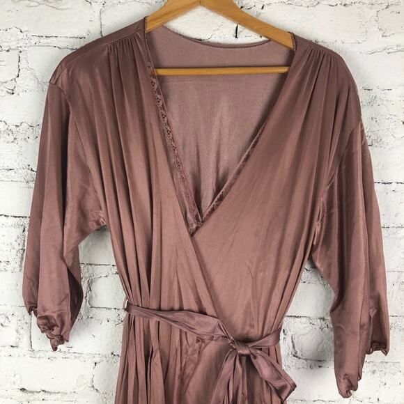 Vintage Maidenform Dreamwear Mauve Slip Dress & Satin Robe Set - Picture 3 of 15